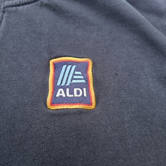Adult Unisex ALDI Size L Navy Blue Zip Employee Worker Jacket Coat - Picture 2 of 11